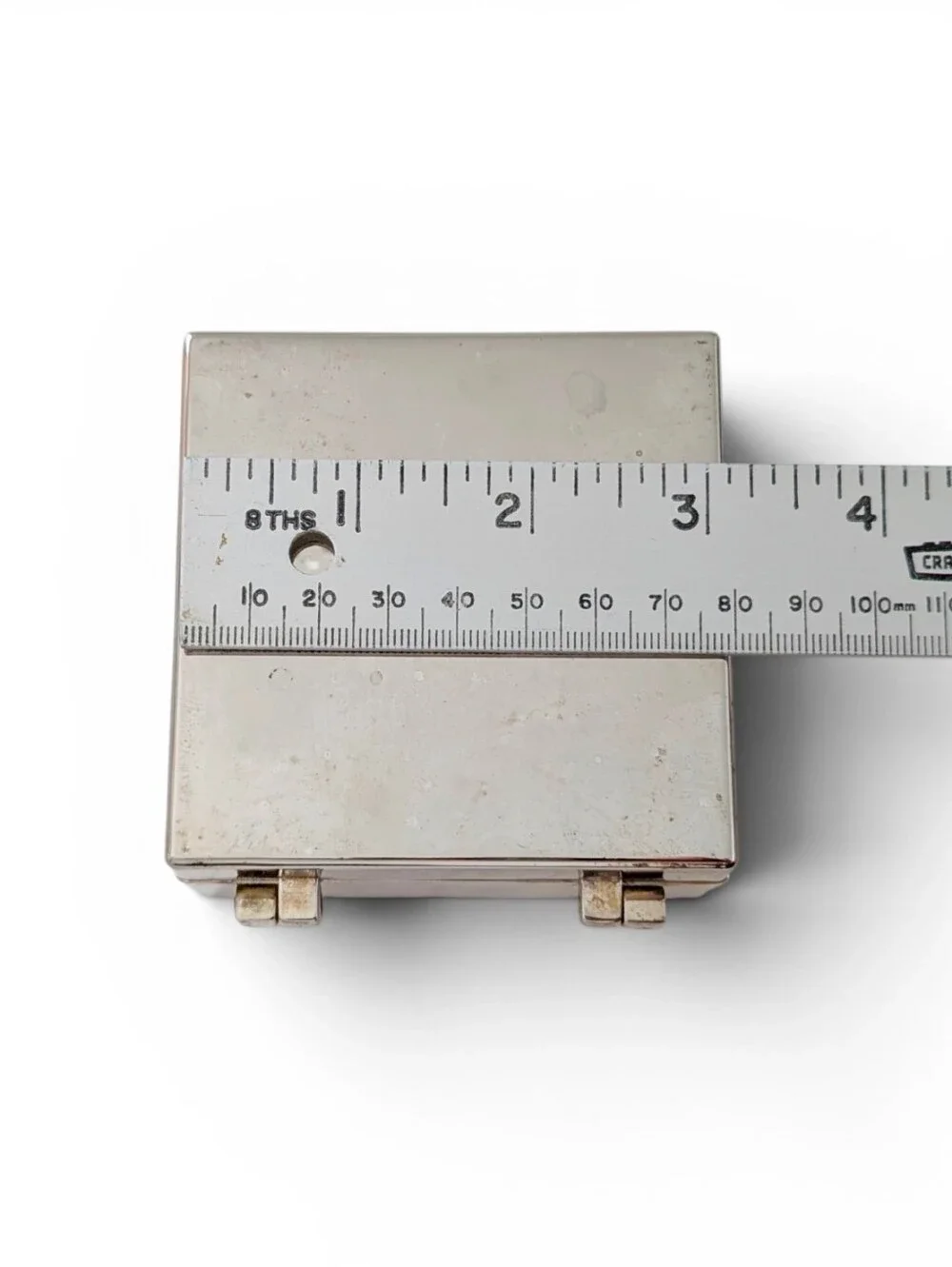 VINTAGE Silver Trinket Box Square 3